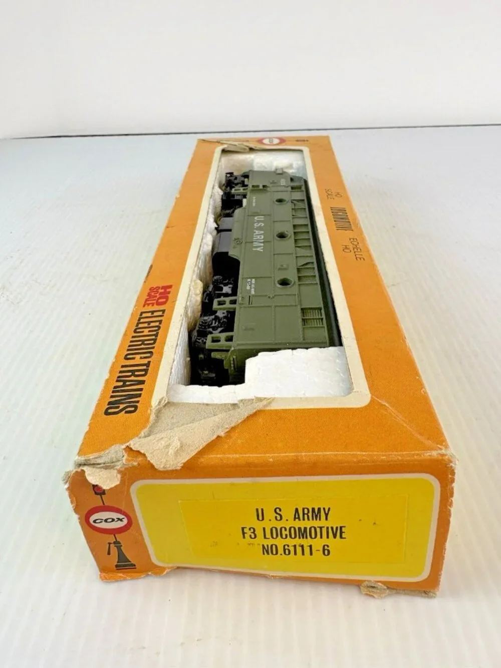 Cox HO Scale U.S. Army F3 Locomotive No.6111-6, Powered, Not Running, IOB